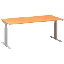 Výškově stavitelný stůl ALFA UP - 180 cm, buk Bavaria/stříbrný