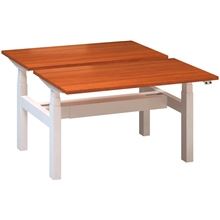 Výškově stavitelný stůl ALFA UP/duotable - 120 cm, třešeň/bílý