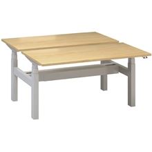Výškově stavitelný stůl ALFA UP/duotable - 140 cm, divoká hruška/stříbrný