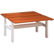 Výškově stavitelný stůl ALFA UP/duotable - 140 cm, třešeň/bílý