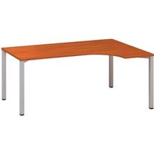 Psací stůl Alfa 200 - ergo, pravý, 180 cm, třešeň/stříbrný