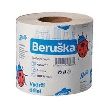 Toaletní papír Beruška - 1vrstvý, recykl, 40 m, 1 role