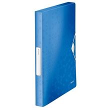 Box na spisy s gumičkou Leitz WOW - A4, metalicky modrý, 3 cm