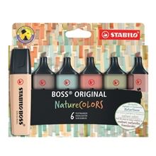 Zvýrazňovač STABILO BOSS ORIGINAL NatureCOLORS - sada 6 barev