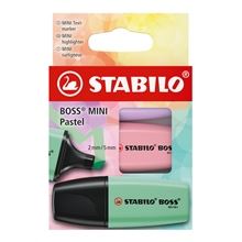 Zvýrazňovač STABILO BOSS MINI PASTEL - sada 3 barev