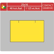 Cenové etikety CONTACT - 25x16, 1125 ks, žluté