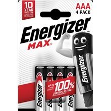 Alkalické baterie Energizer Max - 1,5V, LR03, typ AAA, 4 ks