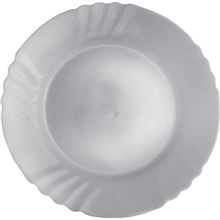 Mělké talíře - skleněné, bílé, 6 ks