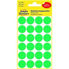 Kulaté etikety Avery Zweckform - zelené, průměr 18 mm, 96 ks