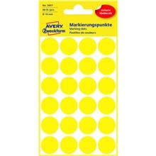 Kulaté etikety Avery Zweckform - žluté, průměr 18 mm, 96 ks