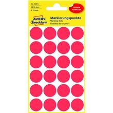 Kulaté etikety Avery Zweckform - červené, průměr 18 mm, 96 ks