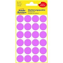 Kulaté etikety Avery Zweckform - růžové, průměr 18 mm, 96 ks