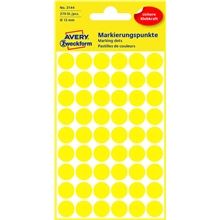 Kulaté etikety Avery Zweckform - žluté, průměr 12 mm, 270 ks