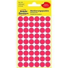 Kulaté etikety Avery Zweckform - červené, průměr 12 mm, 270 ks