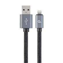 Datový kabel Gembird USB 2.0 - Lightning, opletený, 1,8 m, černý