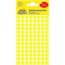 Kulaté etikety Avery Zweckform - žluté, průměr 8 mm, 416 ks