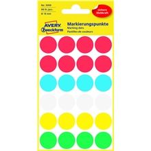 Kulaté etikety Avery Zweckform - mix barev, průměr 18 mm, 96 ks