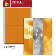 Fluorescentní etikety S&K Label - oranžové, 105 x 148 mm, 400 ks