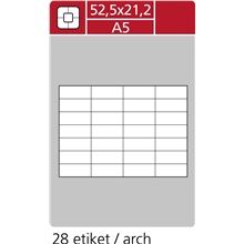 Univerzální etikety S&K Label - bílé, A5, 52,5 x 21,2 mm, 5200 ks
