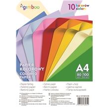 Barevné papíry Gimboo A4 - složka 100 listů, 10 neonových barev