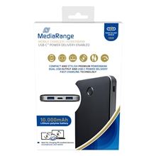 Powerbanka MediaRange - 10000 mAh, 2x USB-A, 1x USBC, černostříbrná