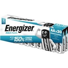 Alkalické baterie Energizer Max Plus Professional - 1,5V, LR6, typ AA, 20 ks