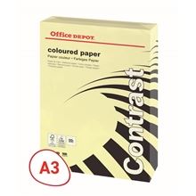 Barevný papír Office Depot Contrast  A3 - pastelově žlutý, 80 g/m2, 500 listů