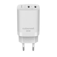 Adaptér Cubenest PD GaN 35W S2D1 - bílá