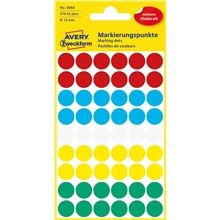 Kulaté etikety Avery Zweckform - mix barev, průměr 12 mm, 270 ks
