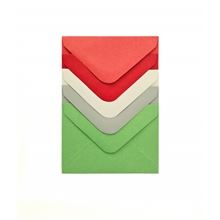 Ozdobné obálky Smooth - 7 x 10 cm, 110g/m2, červené a zelené, 10 ks