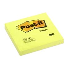 Samolepící bloček Post-it - 76 x 76 mm, neonově žlutý, 6 x 100 lístků