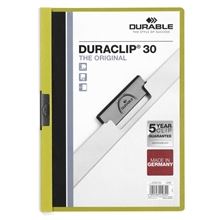 Zakládací desky s klipem Durable Duraclip - A4, kapacita 30 listů, zelené