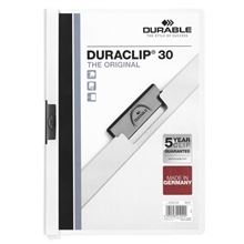 Zakládací desky s klipem Durable Duraclip - A4, kapacita 30 listů, bílé