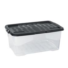 Plastová krabice CEP - transparentní s černým víkem, 42 l