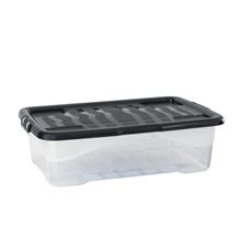 Plastová krabice CEP - transparentní s černým víkem, 30 l