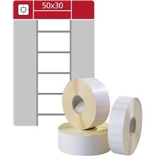 Etikety na kotoučku S&K Label - termotransferové, bílé, 50 x 30  mm, 1 000 ks
