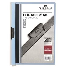 Zakládací desky s klipem Durable Duraclip - A4, kapacita 60 listů, světle modré