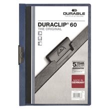 Zakládací desky s klipem Durable Duraclip - A4, kapacita 60 listů, modré
