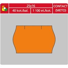 Cenové etikety CONTACT METO - 25x16, 1100 ks, oblé, oranžové