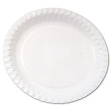 Jednorázové mělké talíře - papírové, bílé, 100 ks