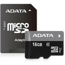 Paměťová karta ADATA, Micro SDHC, 16 GB + adaptér