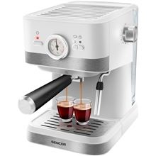 Pákový kávovar Sencor SES 1720WH - 20 bar, zásobník na vodu 1,5l, černý