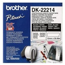 Samolepicí role pro tiskárny Brother QL- DK-22214, 12 mm x 30,48 m, černý tisk, bílá