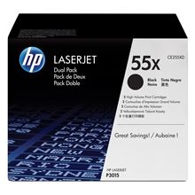 Toner HP CE255XD, č. 55X, dvojbalení - černý