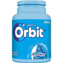 Žvýkačky Orbit - Peppermint, dóza modrá, 46 dražé, 64 g