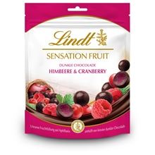Ovoce v čokoládě Lindt - maliny a brusinky, 150 g