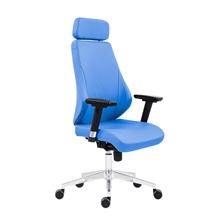 Kancelářská židle Nella - s podhlavníkem, synchro, světle modrá