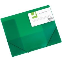 Desky Q-Connect A4 s gumičkou, transparentní, zelená