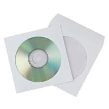 Obaly na CD/DVD Q-Connect - papírové s okénkem, bílé, 50 ks