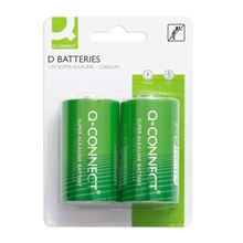 Alkalické baterie Q-Connect - 1,5V, MN1300, LR20, D, 2 ks
